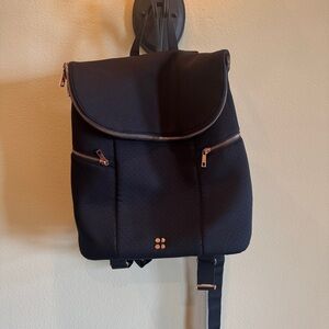 Sweaty Betty All Sport Backpack. Black with rose gold hardware.